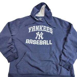 New York Yankees Hoodie Mens XL Blue MLB Baseball Fleece Pullover Fanatics